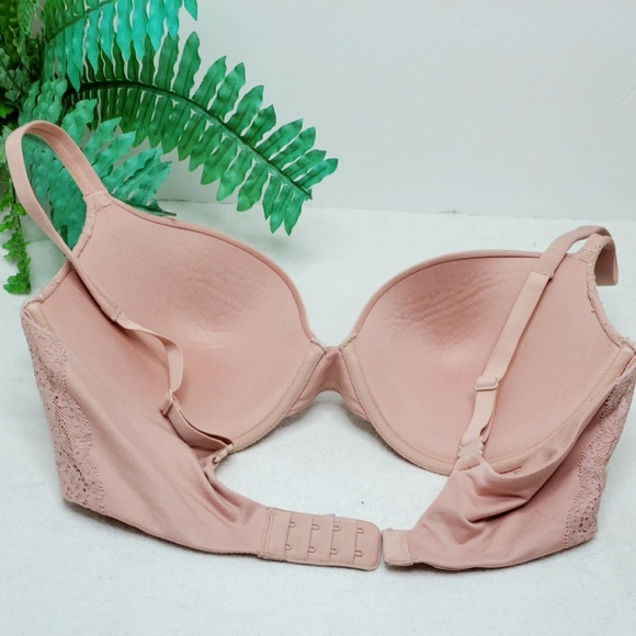 ZRE 23.08 38C Pink Peach Bra Smooth Lace Light Padding Underwire - Picture 5 of 6